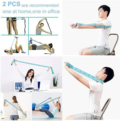 Elastic Stretching Strap with 11 Loops, Multi-Loop Yoga Stretching Strap Elastic Exercise Band, Improve Flexibility Arm Leg Stretching Strap Home Gym Equipment for Physical Therapy Pilates Gymnastics