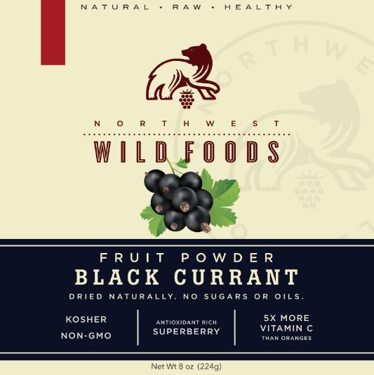 Black Currant Powder - Northwest Wild Foods - Sweet Antioxidant Healthy Pure Dried Fruit Natural Hand Harvested - in Smoothies, Oatmeal, Dessert (1 Pound)