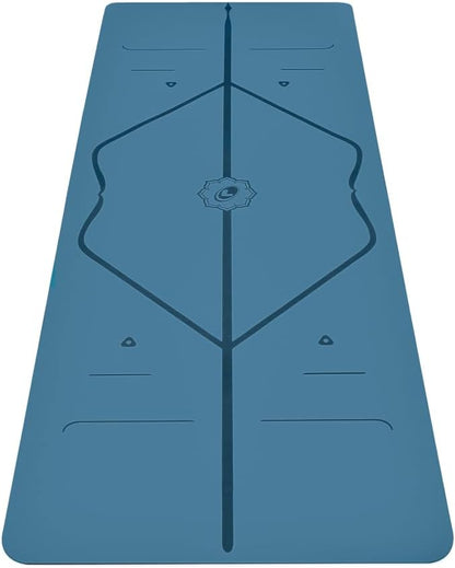 Liforme Original Yoga Mat – Free Yoga Bag Included - Patented Alignment System, Warrior-like Grip, Non-slip, Eco-friendly, sweat-resistant, long, wide, 4.2mm thick mat for comfort