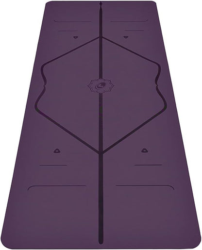 Liforme Original Yoga Mat – Free Yoga Bag Included - Patented Alignment System, Warrior-like Grip, Non-slip, Eco-friendly, sweat-resistant, long, wide, 4.2mm thick mat for comfort