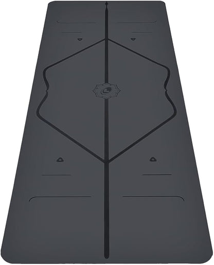 Liforme Original Yoga Mat – Free Yoga Bag Included - Patented Alignment System, Warrior-like Grip, Non-slip, Eco-friendly, sweat-resistant, long, wide, 4.2mm thick mat for comfort