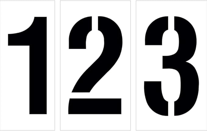 24" Number Stencil Kit | Part#: 10000945 | 10-Piece Kit Includes Numbers 0-9 | Number Height is 24" | Flexible and Durable 1/8" PolyTough Lifetime | Precision Marking | Made in USA