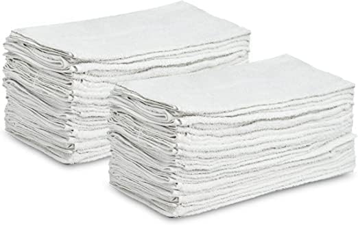GOLD TEXTILES White Cotton B Grade Bath Towels - 100 Pcs, 20x40 Inches, Machine Washable