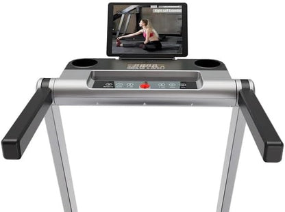 DeerRun Treadmills for Home with Incline and Handles, 3.5 HP Foldable Treadmill 350 LBS Weight Capacity for Small Spaces, Folding Running Machine with Smart APP