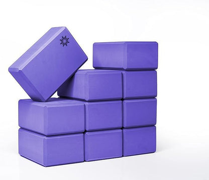 Sunshine Yoga 4" Yoga Block, 10 Pack Bulk EVA Foam Yoga Blocks, Firm and Supportive Yoga Brick, Balance Foam for Stretching, Pilates, and Workout, 4" x 6" x 9"