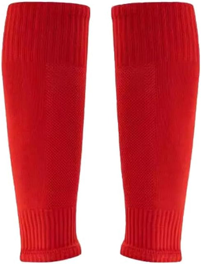 2 Set Anti-Slip Grip Soccer Socks with Shin Guard Sleeves, Sports Athletic Socks for Men Women