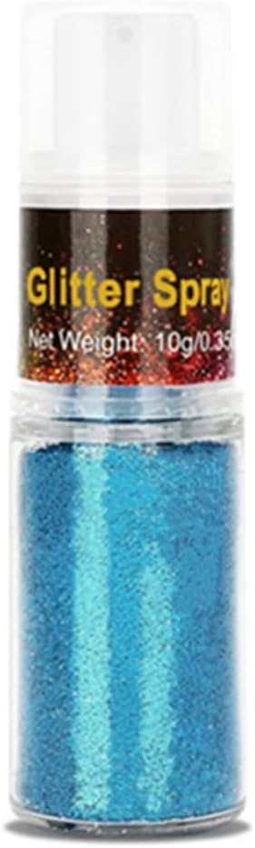Go Ho Hair and Body Glitter Spray,Light Blue Glitter Spray Dry Powder Makeup for Clothes,Festival Loose Sparkle Powder,Holographic Ultra Fine Resin Glitters for Crafts,10g