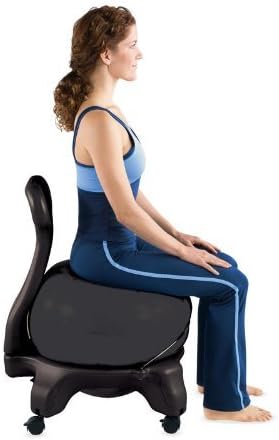Gaiam Classic Balance Ball Chair – Ergonomic Stability Chair for Desk & Office | Yoga Ball Seat with Base, Air Pump, & Exercise Guide | Improves Posture & Core Strength (300 lb Capacity)