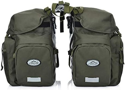 FANWU 50L Bike Panniers Bicycle Commuting Bag Waterproof Saddle Bags with Rain Cover for Bicycle Rear Rack Carrier, Support for Width Less Than 7 inches Bike Rack