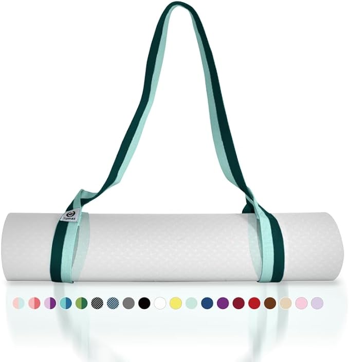 Tumaz Yoga Mat Strap [MAT NOT Included] (2 Sizes) with Extra Thick & Comfy Delicate Texture, Adjustable Yoga Mat Carrier