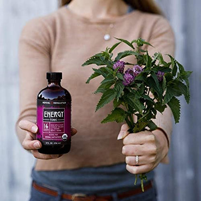 Herbal Revolution Energy Tonic | Beets + Ginger | Daily Herbal Tonic Blend of Apple Cider Vinegar and Vegetables Supports Good Health | 8 Fl Oz Bottle