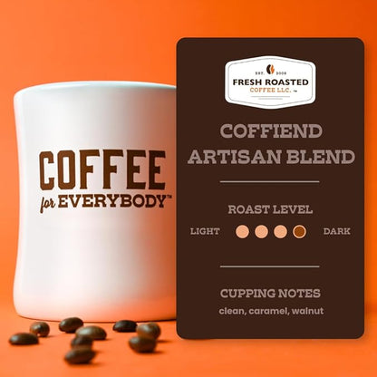 Fresh Roasted Coffee, Coffiend, 2 lb (32 oz), Med-Dark Roast, Kosher, Whole Bean