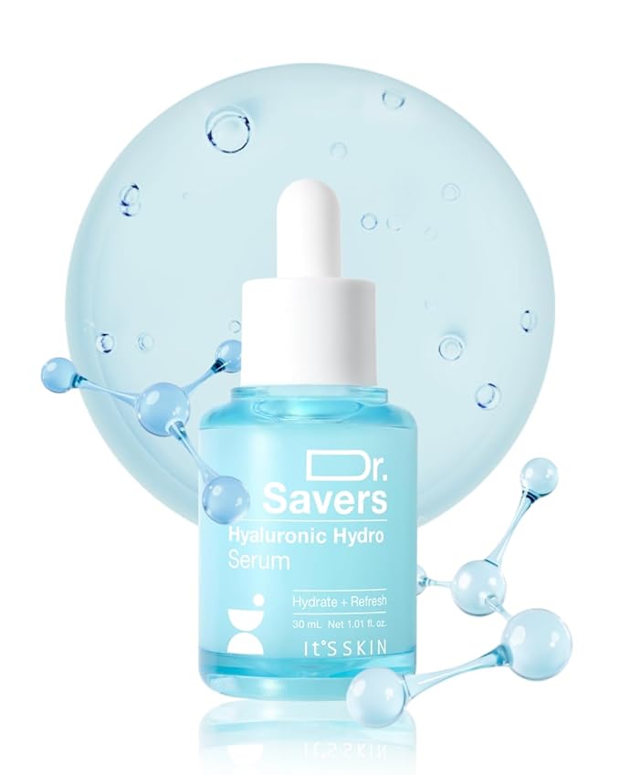 IT’S SKIN Dr.Savers Hyaluronic Acid Hydro Serum 1.01 fl.oz, Deep Hydration Moisturzing Serum with Hyaluronic Acid and Panthenol, Lightweight Non Sticky Moisturizer for Sensitive Skin, Korean Skincare