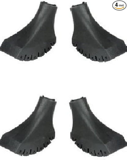 4 Pack of Extra Durable Rubber Replacement Tips (Replacement Feet/Paws/Ferrules/Caps) for Trekking Poles - Fits All Standard Hiking and Nordic Walking Poles