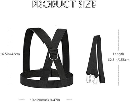 Sled Harness, Weight Speed Tire Pulling Workout Resistance and Assistance Trainer Physical Training Rope Football Exercise Equipment for Outdoor Indoor Men and Women