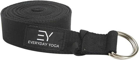 Everyday Yoga Super Strong Strap with Metal D-ring Buckle - Improve Flexibility, Stretching, and Physical Therapy Fitness.