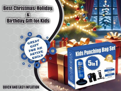 Durable Inflatable Kids Punching Bag for Karate and Boxing – Bounce-Back Martial Arts Bag for Boys and Girls, Great Birthday Gift to Relieve Energy and Build Skills for Boys Ages 4-12