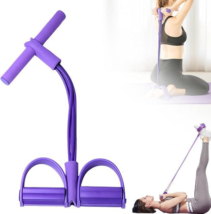 21 Fitness Resistance Bands-6 Tube Pedal Ankle Puller | 2025 Upgrade 6-Level Elastic Exercise Bands with Yoga Pedal | Natural Latex Workout Equipment for Sit Up/ABS/Leg Training (Women & Men)