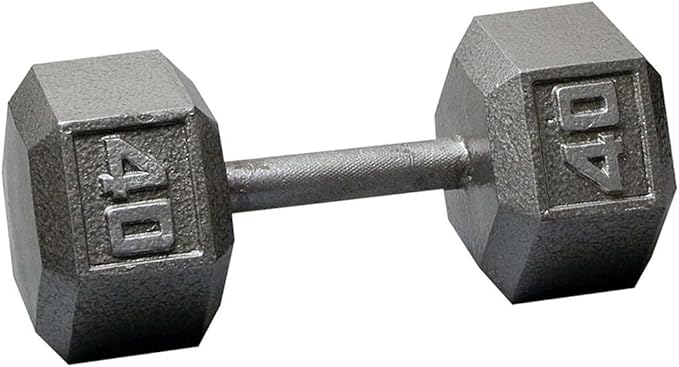 Body-Solid Cast Iron Hexagon Dumbbell, Hand Weights For Men and Women, Weight Dumbbells for Strength Training, Body Building Home Gym Training Gear