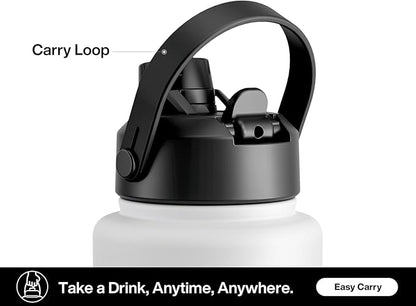 40 oz Insulated Water Bottle with 2-in-1 Straw and Spout Lid, Keep Cold 24H, Leak-Proof, BPA-Free, Double Wall Stainless Steel Water Bottle for Sports, Gym, Travel, and School (Oracle Kittens)