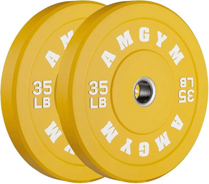 2 Inch Bumper Plates，10-500lbs，Barbell Rubber Olympic Weight Plates Set for Home Gym, Strength Training & Weight Lifting, Multiple Options Colors