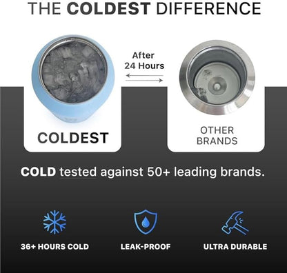 Coldest Insulated Water Bottle with Straw Lid - Stainless Steel Metal Insulated Bottle for Men & Women (Green Aurora Glitter, 24 oz)