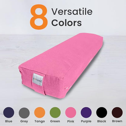 Sol Living Yoga Bolster Pillow Rectangular Meditation Cushion Cotton Meditation Accessories for Restorative Yoga Meditation Pillow Yoga Pillow Firm Body Pillow Bolster Pillow for Legs Removable Cover