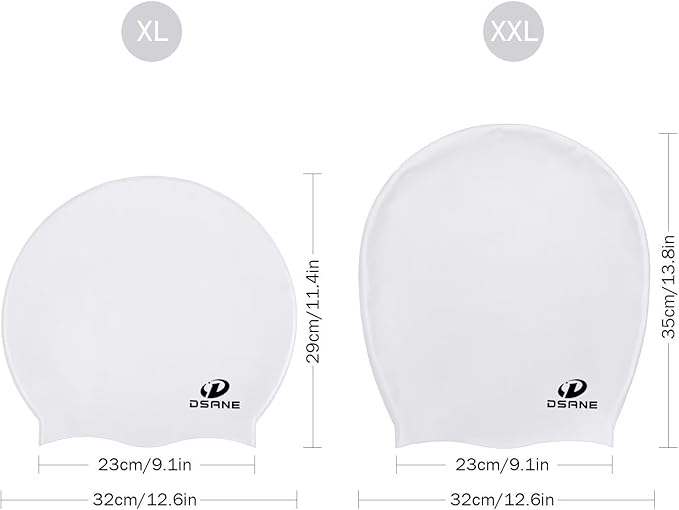 Dsane Extra Large Swimming Cap for Women and Men,Special Design Swim Cap for Very Long Thick Curly Hair&Dreadlocks Weaves Braids Afros Silicone Keep Your Hair Dry