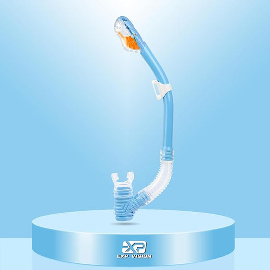 Dry Snorkel for Kids, Ultimate Snorkel Tube for Snorkeling, Freediving & Swimming, Easy-Breath Technology, Top-Mounted Dry Valve & Food-Grade Silicone Mouthpiece