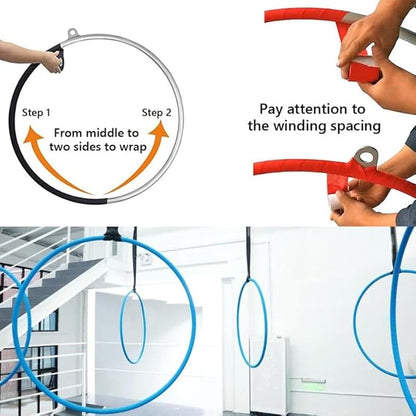 PRIOR FITNESS Premium Lyra Hoop Tape, Aerial Lyra Hoop Anti Skid Tape, 16.4ft/5m Aerial Hoop Lyra Tape Non-Slip Grip Tapes Yoga Rig Tape for Exercises Gymnastics Acrobatics Kinesiology