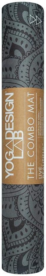 YOGA DESIGN LAB | The Combo Yoga Mat | 2-in-1 Mat+Towel | Eco Luxury | Ideal for Hot Yoga, Power, Bikram, Ashtanga, Sweat | Studio Quality | Includes Carrying Strap!