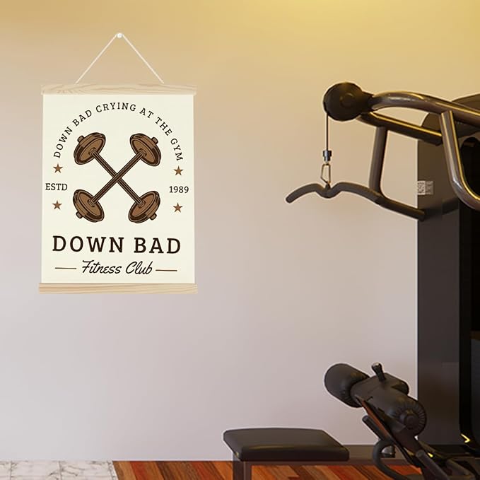 Gym Motivational Posters Funny College Dorm Posters Gifts for Guys Girls Friends Down Bad Crying at The Gym Flag Wall Art Decor Sign for Home Gym Bedroom Office