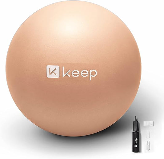 KEEP Pilates Small Exercise Ball Anti-Burst - Thickened Yoga Ball With Pump for Physical Therapy, Fitness, Workout, and Core Strength