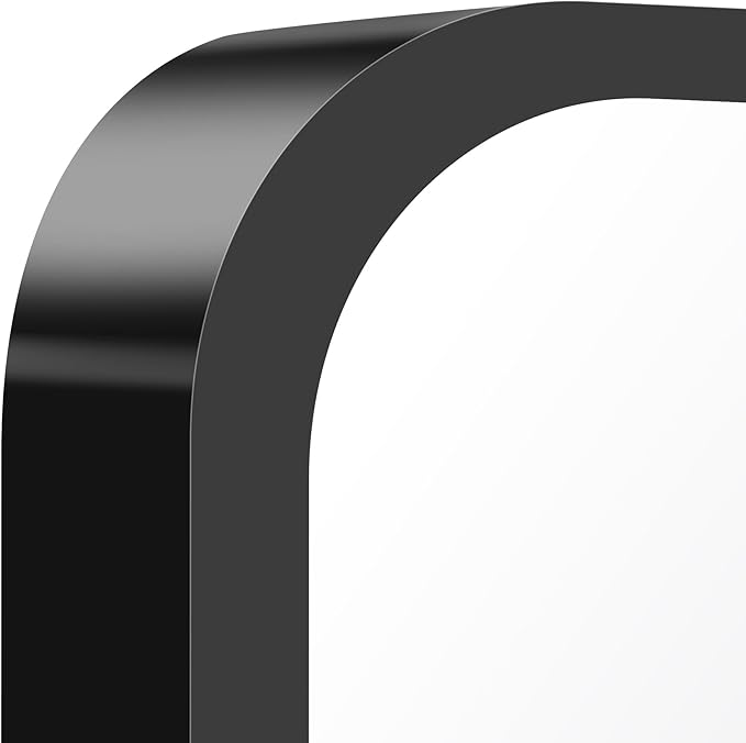 FORBATH Bathroom Mirror 30" x 36", Rectangle Black Bathroom Mirror with Black Aluminum Frame Rounded Corner, Wall Mounted Mirror for Bedroom Entryway Living Room