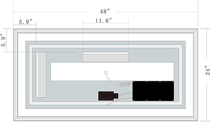 Led Mirror for Bathroom 48 x 24 Inch (CK010-E) Lighted