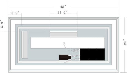 Led Mirror for Bathroom 48 x 24 Inch (CK010-E) Lighted