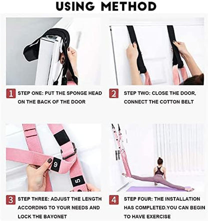 Yoga Fitness Stretching Strap, Adjustable Leg Stretcher Back Bend Assist Trainer, Improve Leg Waist Back Flexibility Home Gym Equipment for Rehab Pilates Ballet Cheerleading Splits Gymnastics