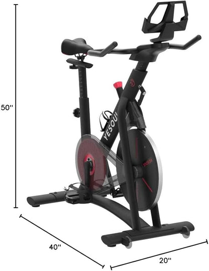 Yesoul Black Exercise Bike for Home,Smart White Cycling Bike Magnetic Stationary Bike, Low Noise Indoor Cycling Bike for Home Gym Electric Stationary Bike with Tablet Mount & Comfortable Seat Cushion for Women Apartment Workout Bike for Fitness