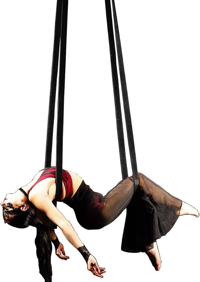 8.2ft 2.5m Aerial Straps Ropes Yoga Aerial Acrobatics Body Aerial Loop Trapeze Circus Apparatuses Equipment Three-Layer Straps 1 pairs