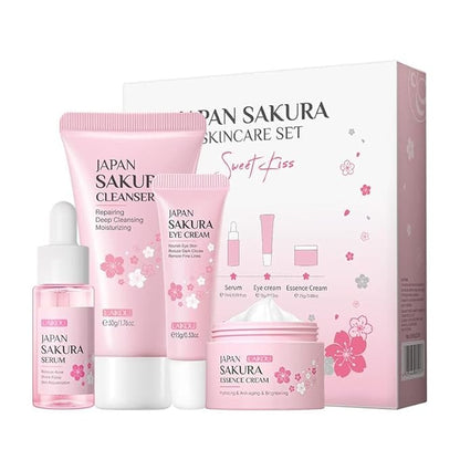 1 Pack Skin Care Set, Containing Deep Cleansing Facial Cleanser+ Hydrating Facial Cream + Skin Refining Facial Serum+Firming Eye Cream, Smoothing Fine Lines