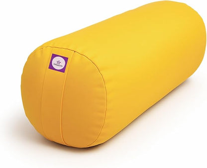 Yogikuti Iyengar Yoga Bolster for Restorative Yoga and Meditation – Lightweight Cotton Support Pillow with Handle for Easy Carry, Versatile for Pose Modification, Balance, Back Relief, and Relaxation