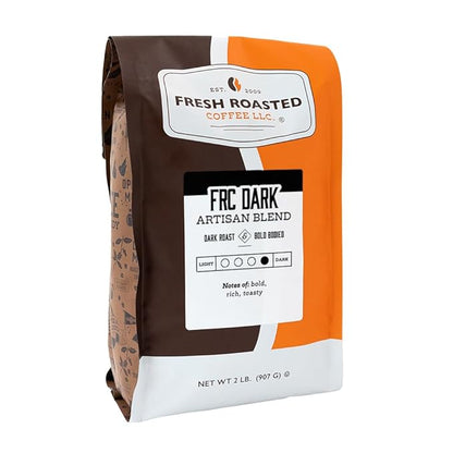 Fresh Roasted Coffee, FRC Dark Roast Blend, 2 lb (32 oz), Kosher, Whole Bean