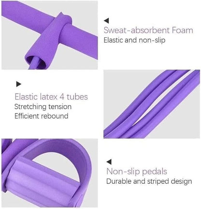 21 Fitness Resistance Bands - 4 Tube Pedal Ankle Puller, Yoga Handle Bands Exerciser Multifunction Trainer Tension Rope for Body, Abdomen, Waist, Arm, Tummy Exercise Stretching Training ( Color : Gree