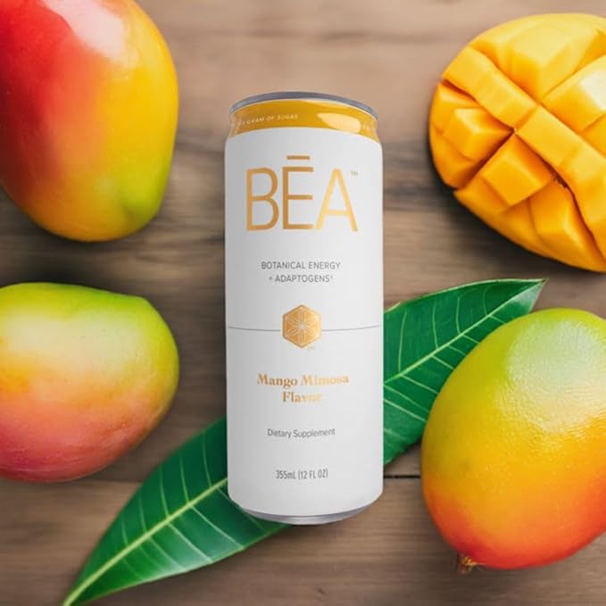 Isagenix BĒA™ Sparkling Energy Drink – Botanical Energy + Adaptogens – Mango Mimosa (12 Servings)