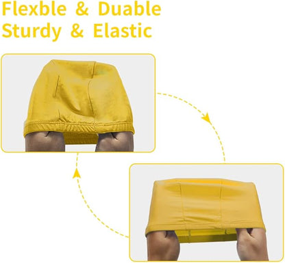 2pcs Cloth Swim Caps for Both Women & Men & Kids Fabric Durable Non-Waterproof Elastic Swimming Pool Cap Bathing Cap for Long and Short Hair