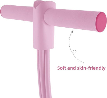 Multi-Function Tension Rope – 4 Tube Resistance Bands with Handles – Sit Up Exercise Equipment Home Gym Tummy Trainer for Men Women