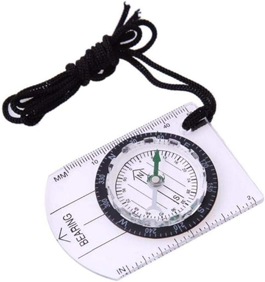 1Pc White Hiking Backpacking Camping Compass Orienteering Compass