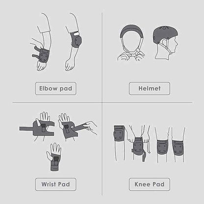 Kids Bike Helmet, Toddler Helmet for Youth Adult, Knee Pad Elbow Pad Wrist Guard Protective Gear Set for Skateboard, Bike, Skating, Cycling