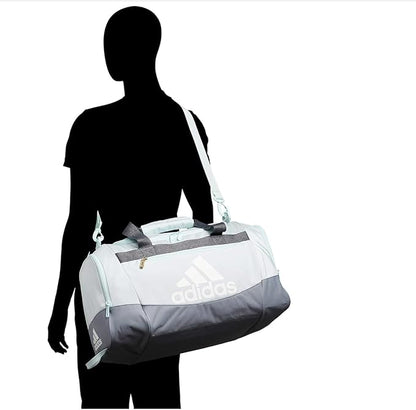 adidas Unisex Defender 4.0 Gym Duffel Bag for Men and Women, Jersey Onix Grey/Rose Gold/Onix Grey, Small (38L)