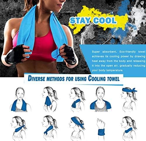 8 Packs Cooling Towel (40 x 12), Ice Towel, Microfiber, Soft Breathable Chilly Towel Stay Cool for Yoga, Workout, Sport, Gym, Camping, Fitness, Running, Workout & More Activities - Multicolor